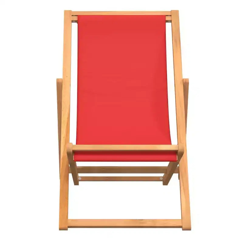 vidaXL Sedia da spiaggia in legno massello di teak, tessuto, pieghevole