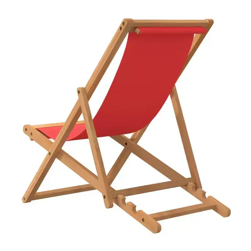 vidaXL Sedia da spiaggia in legno massello di teak, tessuto, pieghevole