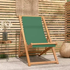 vidaXL Sedia da spiaggia in legno massello di teak, tessuto, pieghevole