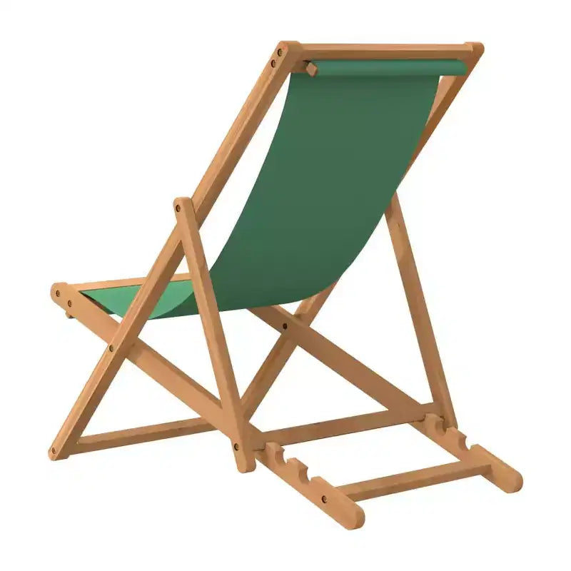 vidaXL Sedia da spiaggia in legno massello di teak, tessuto, pieghevole