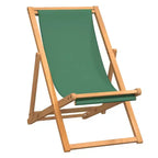 vidaXL Sedia da spiaggia in legno massello di teak, tessuto, pieghevole