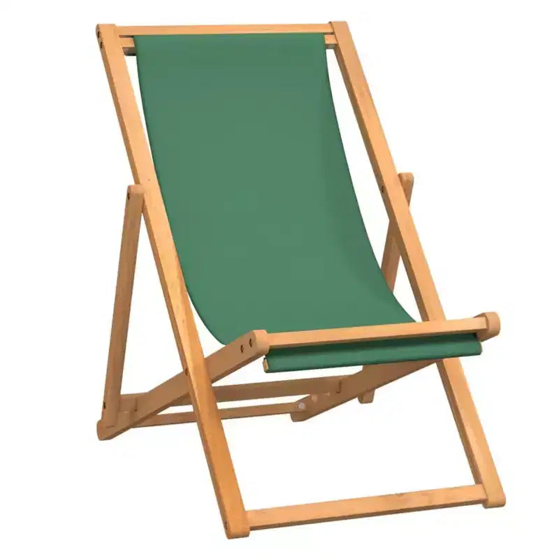 vidaXL Sedia da spiaggia in legno massello di teak, tessuto, pieghevole
