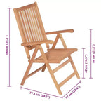 vidaXL Garden Chair Set of 6 Teak Solid teak wood Foldable