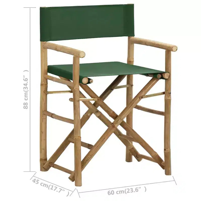 vidaXL Director's Chair Set of 2 Bamboo, Polyester Standard