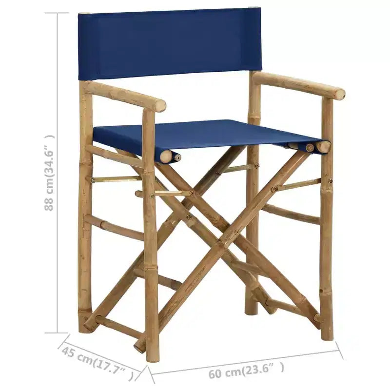 vidaXL Director's Chair Set of 2 Bamboo, Polyester Standard