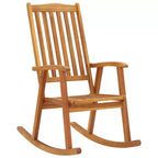 vidaXL Sedia a dondolo in legno Legno naturale Legno massello di acacia Standard