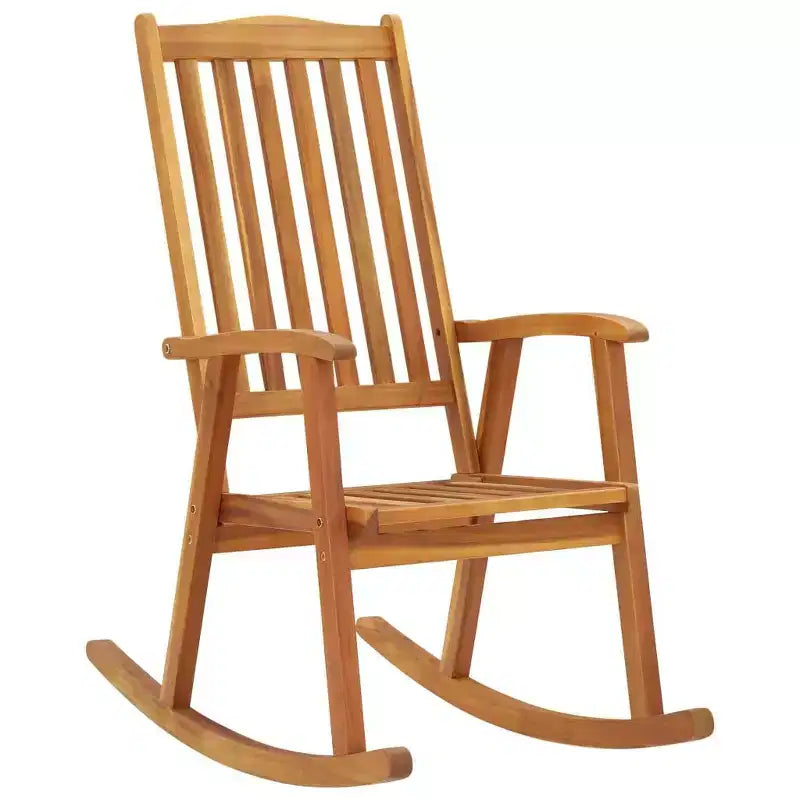vidaXL Sedia a dondolo in legno Legno naturale Legno massello di acacia Standard
