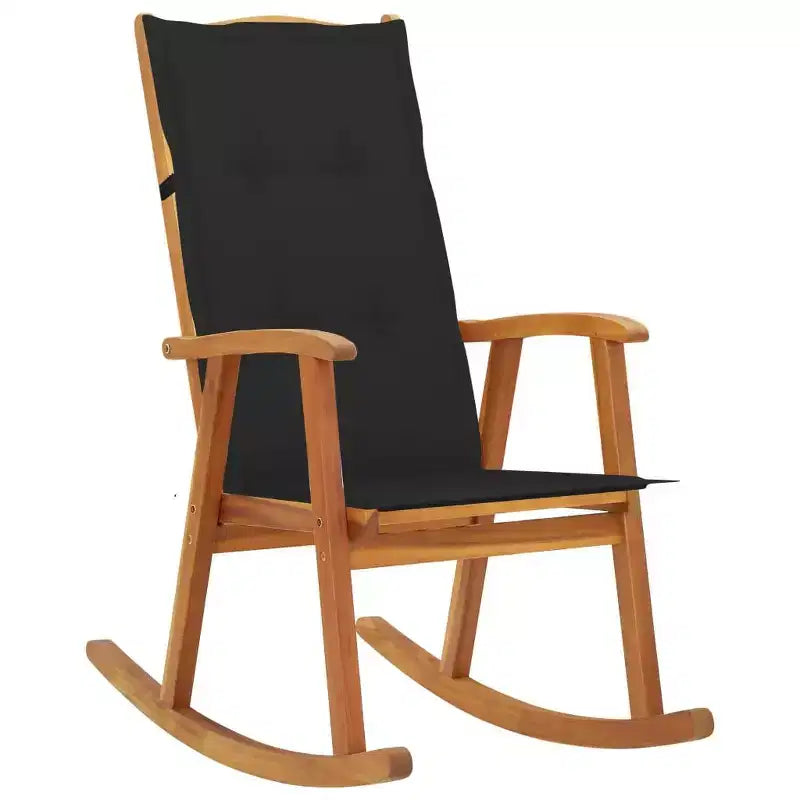 vidaXL Sedia a dondolo in legno Legno naturale Legno massello di acacia Standard