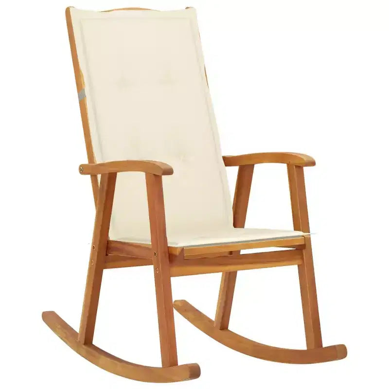 vidaXL Sedia a dondolo in legno Legno naturale Legno massello di acacia Standard