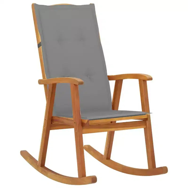 vidaXL Sedia a dondolo in legno Legno naturale Legno massello di acacia Standard