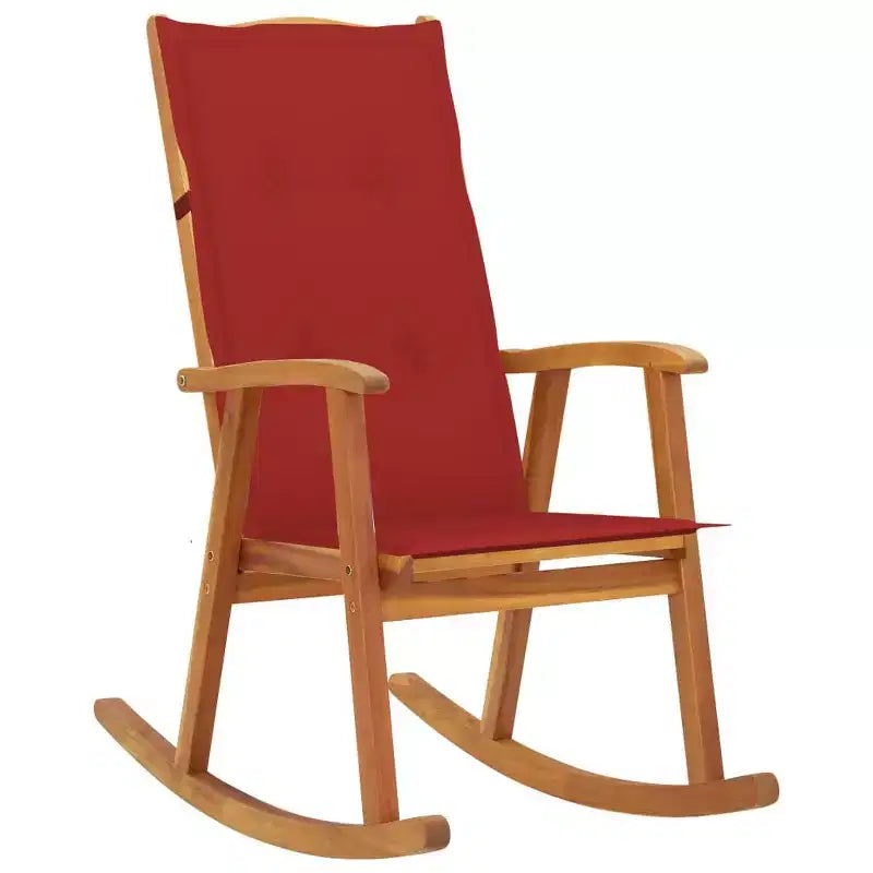 vidaXL Sedia a dondolo in legno Legno naturale Legno massello di acacia Standard