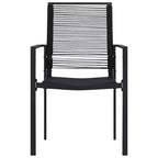 vidaXL Garden Chair Set of 2 PVC hollow rattan, powder-coated steel