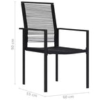 vidaXL Garden Chair Set of 2 PVC hollow rattan, powder-coated steel