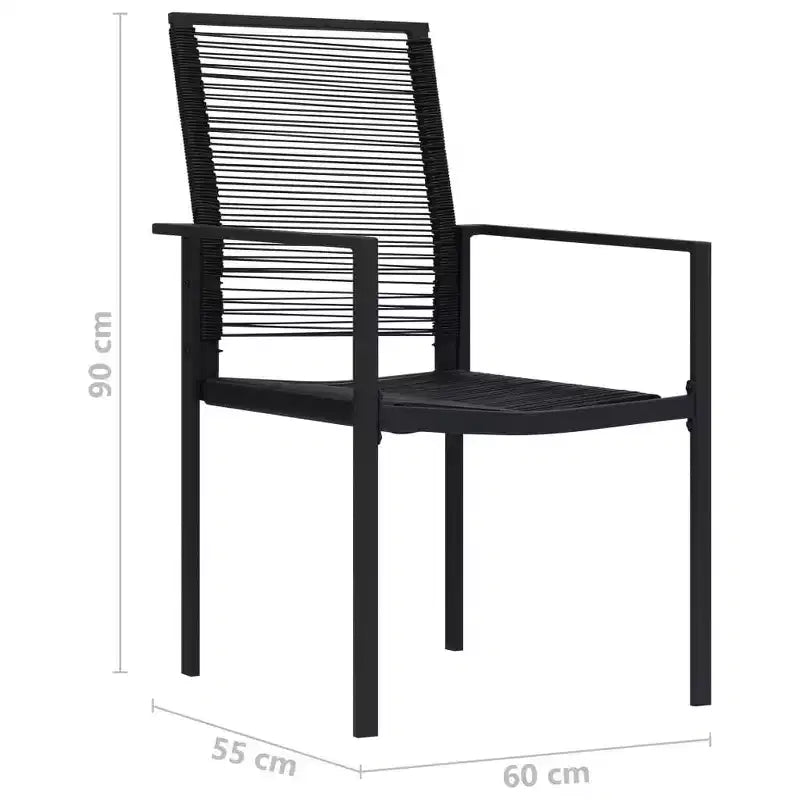 vidaXL Garden Chair Set of 2 PVC hollow rattan, powder-coated steel