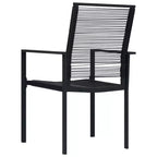 vidaXL Garden Chair Set of 2 PVC hollow rattan, powder-coated steel
