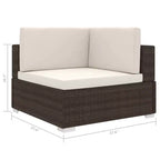 vidaXL Sectional Corner Chair with Cushions Poly Rattan