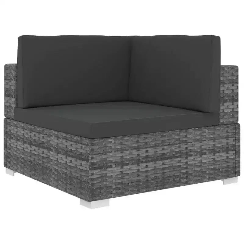 vidaXL Sectional Corner Chair with Cushions Poly Rattan