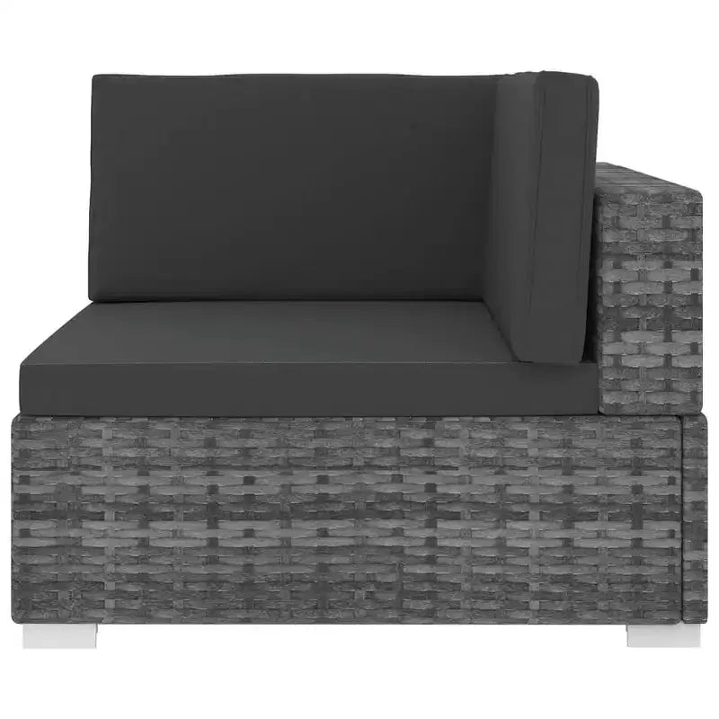 vidaXL Sectional Corner Chair with Cushions Poly Rattan