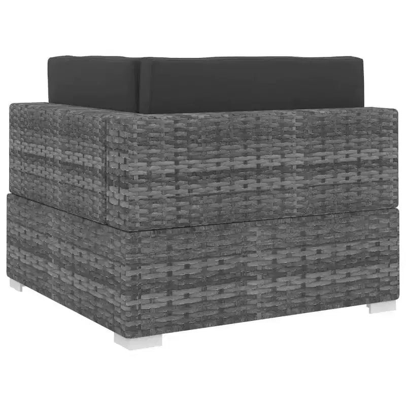 vidaXL Sectional Corner Chair with Cushions Poly Rattan