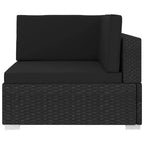 vidaXL Sectional Corner Chair with Cushions Poly Rattan