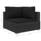 vidaXL Sectional Corner Chair with Cushions Poly Rattan