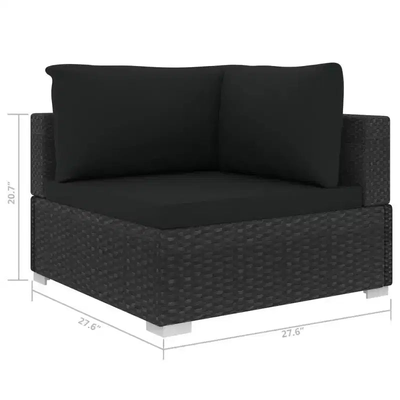 vidaXL Sectional Corner Chair with Cushions Poly Rattan