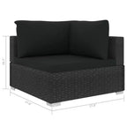 vidaXL Sectional Corner Chair with Cushions Poly Rattan