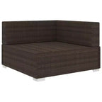 vidaXL Sectional Corner Chair with Cushions Poly Rattan