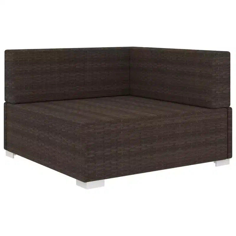 vidaXL Sectional Corner Chair with Cushions Poly Rattan