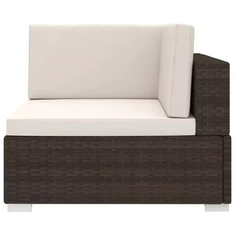 vidaXL Sectional Corner Chair with Cushions Poly Rattan