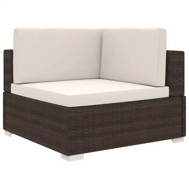 vidaXL Poltrona angolare componibile con cuscini in polyrattan