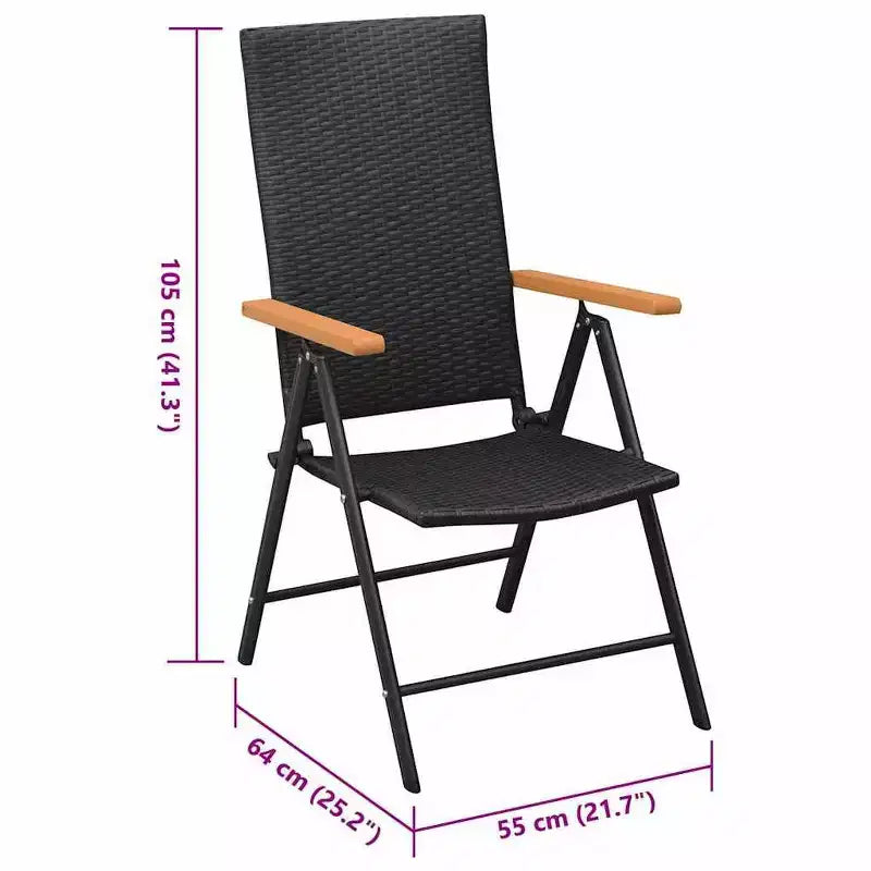 vidaXL Set 2 Sedie da Giardino in Rattan PE, alluminio Standard