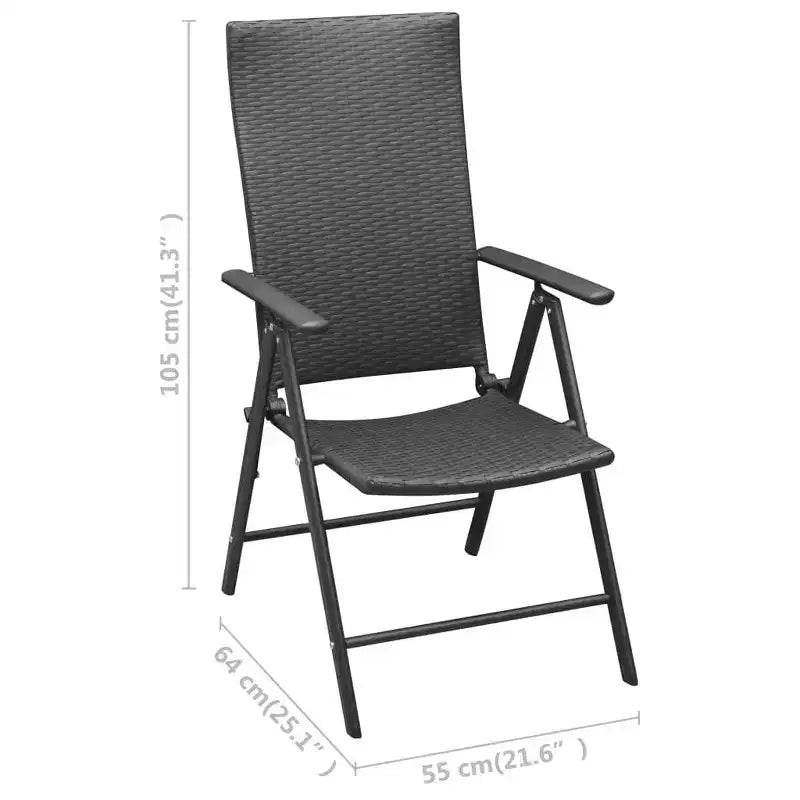 vidaXL Set 2 Sedie da Giardino in Rattan PE, alluminio Standard