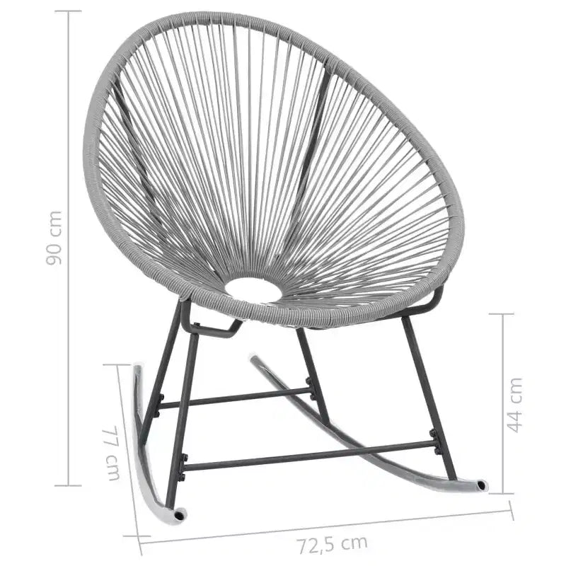 vidaXL Sedia a dondolo Rattan PE, acciaio verniciato a polvere
