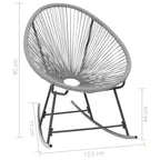vidaXL Sedia a dondolo Rattan PE, acciaio verniciato a polvere