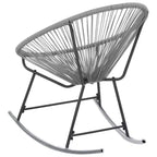 vidaXL Sedia a dondolo Rattan PE, acciaio verniciato a polvere