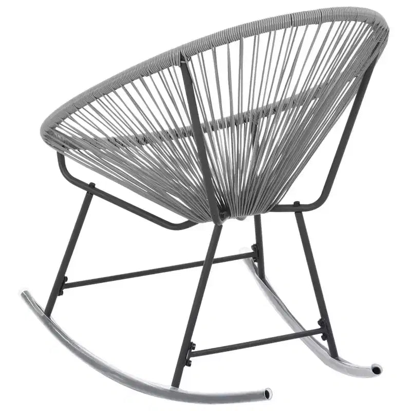 vidaXL Sedia a dondolo Rattan PE, acciaio verniciato a polvere