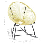 vidaXL Sedia a dondolo Rattan PE, acciaio verniciato a polvere
