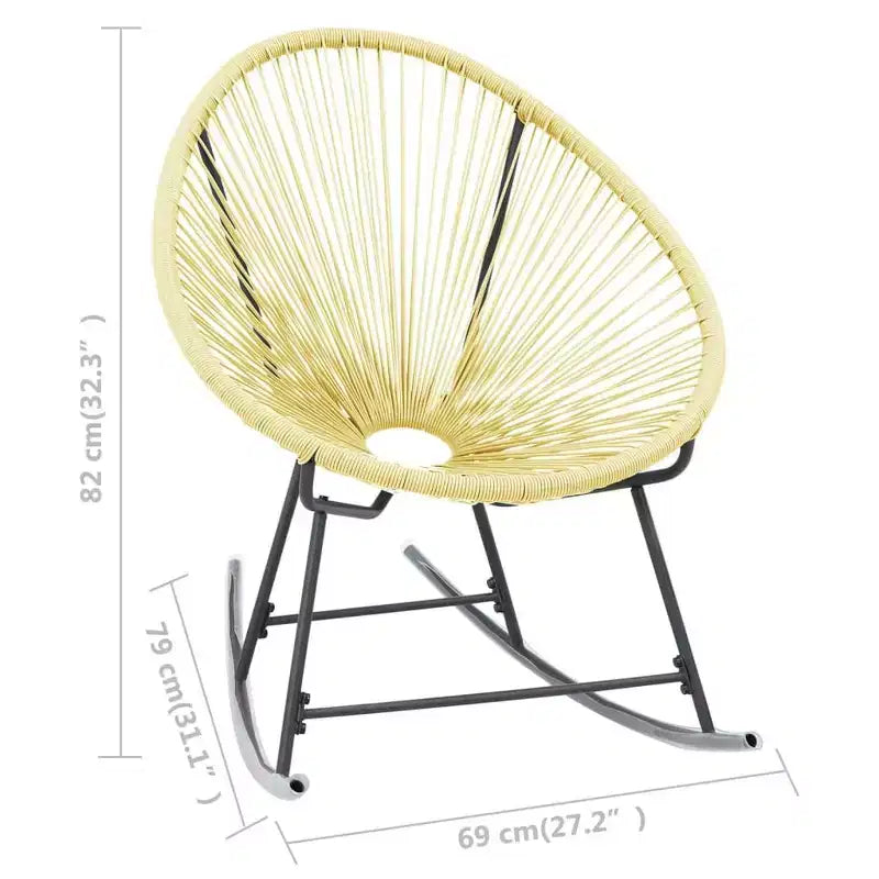 vidaXL Sedia a dondolo Rattan PE, acciaio verniciato a polvere