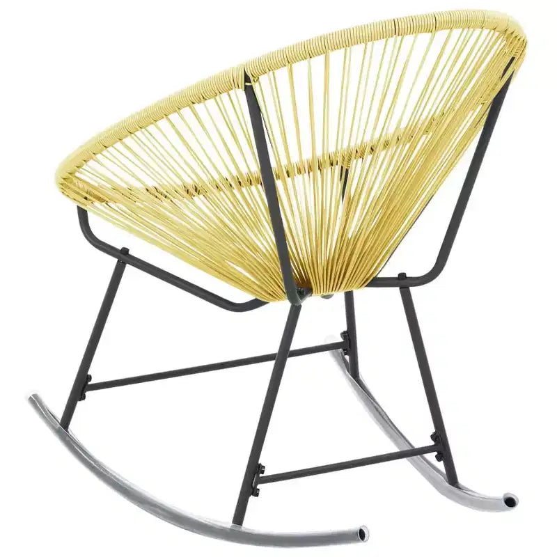 vidaXL Sedia a dondolo Rattan PE, acciaio verniciato a polvere