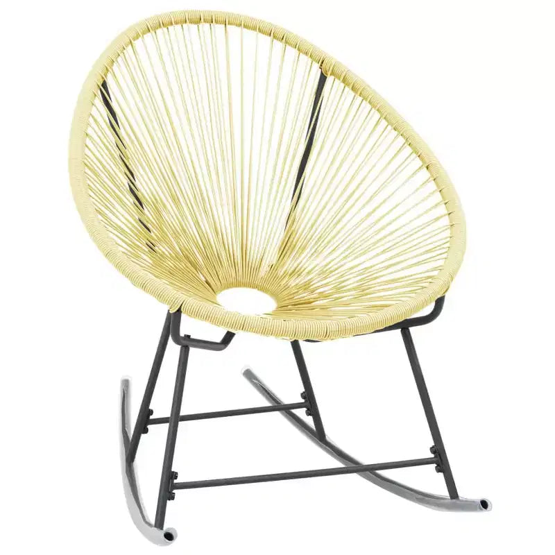 vidaXL Rocking Chair Polyethylene rattan, powder-coated steel