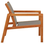 vidaXL Sedia da giardino, Legno massello di eucalipto naturale, Textilene