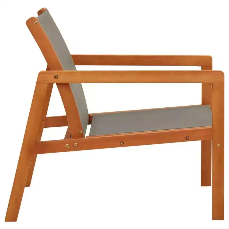 vidaXL Sedia da giardino, Legno massello di eucalipto naturale, Textilene