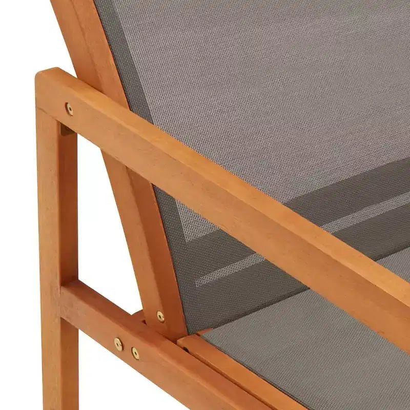 vidaXL Sedia da giardino, Legno massello di eucalipto naturale, Textilene
