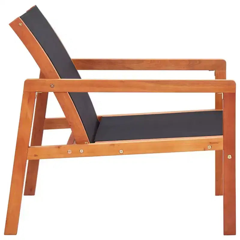vidaXL Sedia da giardino, Legno massello di eucalipto naturale, Textilene