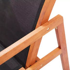 vidaXL Sedia da giardino, Legno massello di eucalipto naturale, Textilene