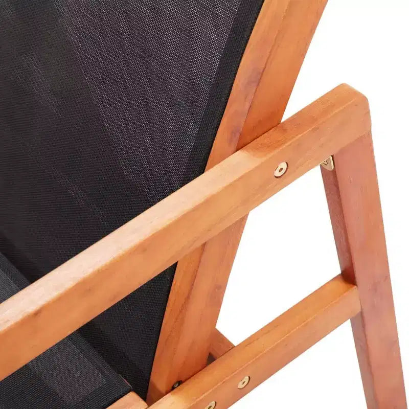 vidaXL Sedia da giardino, Legno massello di eucalipto naturale, Textilene
