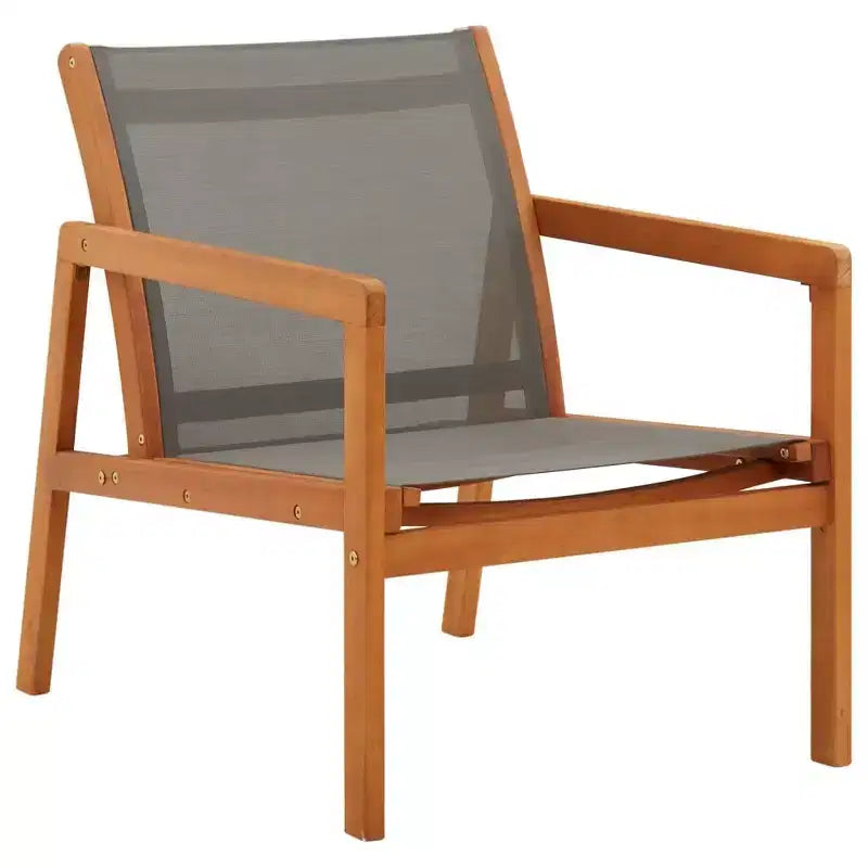 vidaXL Sedia da giardino, Legno massello di eucalipto naturale, Textilene
