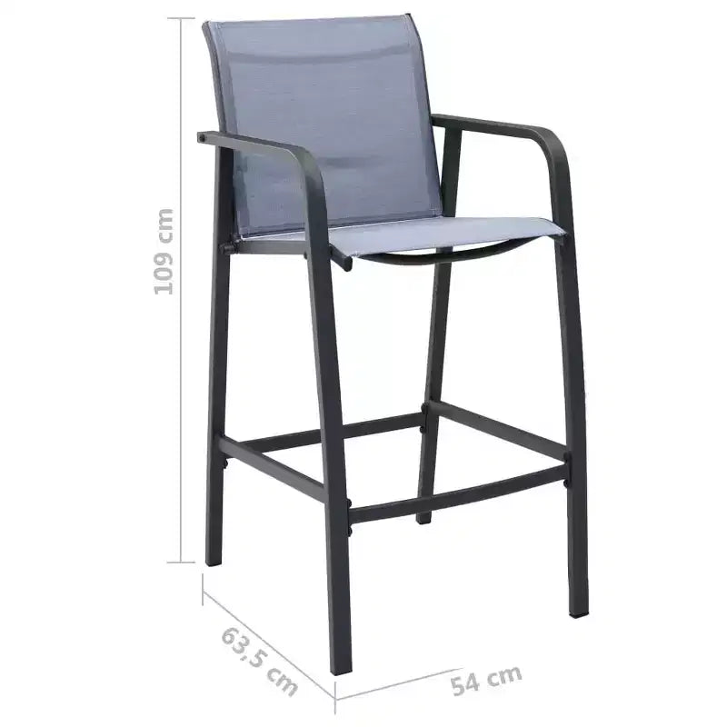 vidaXL Set di 4 Sedie da Bar da Giardino in Textilene e Acciaio Standard