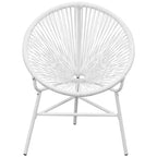 vidaXL Garden Chair White PE Rattan, Powder-Coated Steel Medium Tough